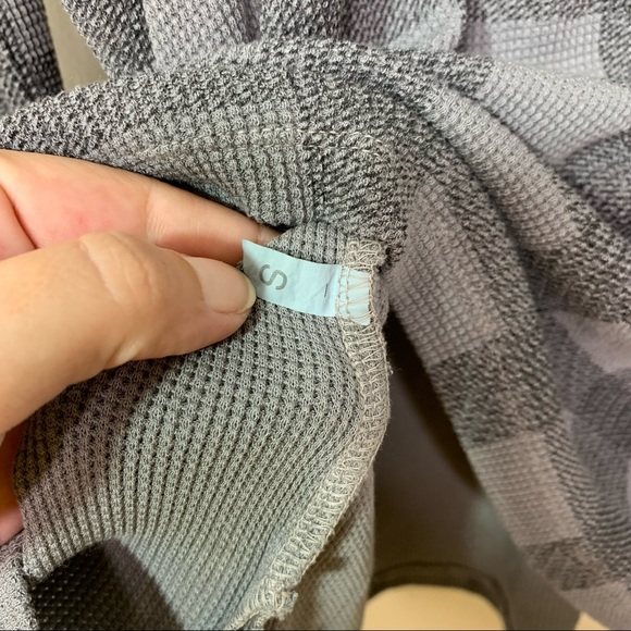 NWT Bobi Revolve Cowl Neck Long Sleeve Waffle Knit Top Buffalo Check Black Sz S - Picture 6 of 8